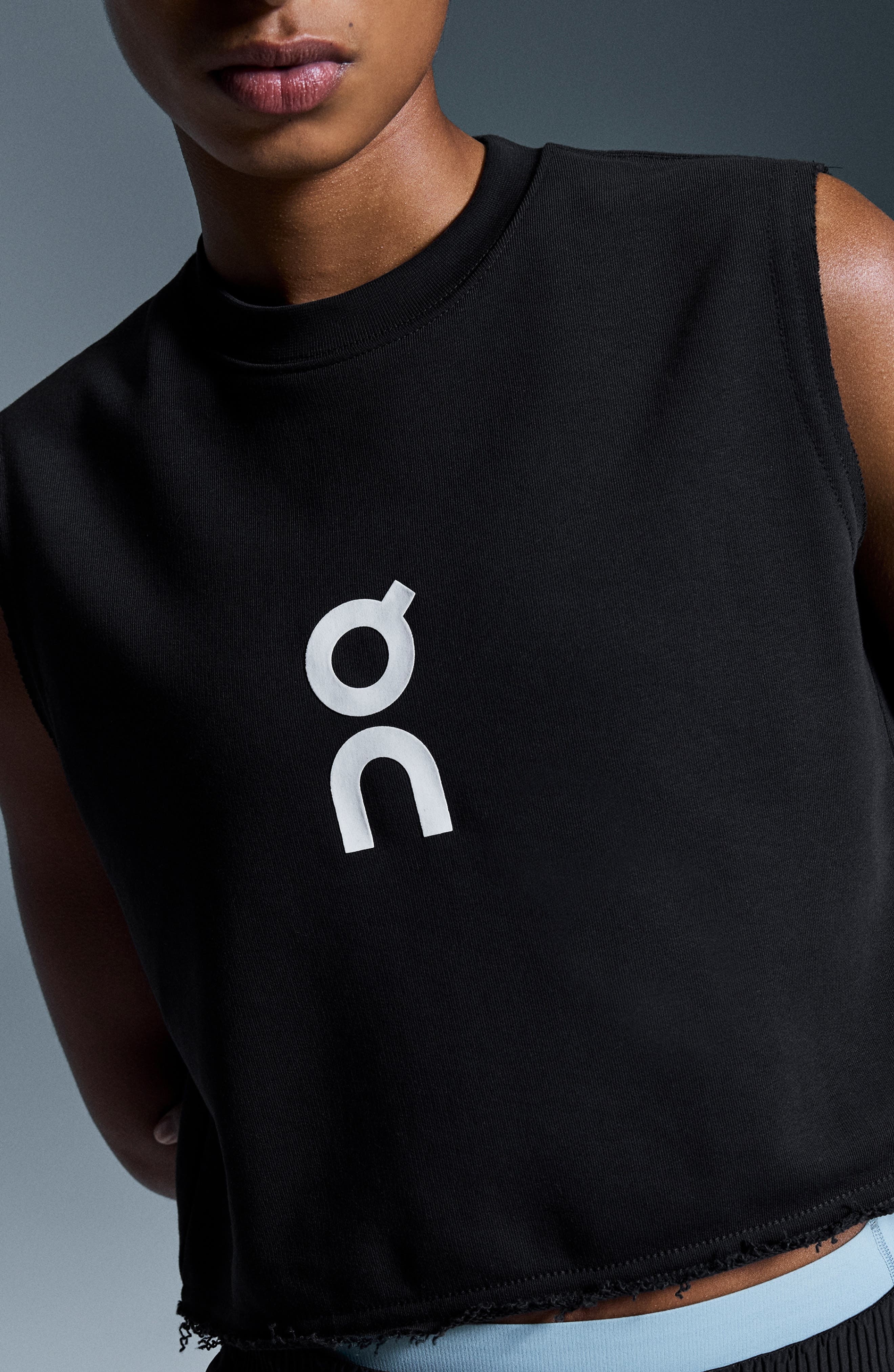 On Club Logo Crop Muscle Tank in Black at Nordstrom - 6