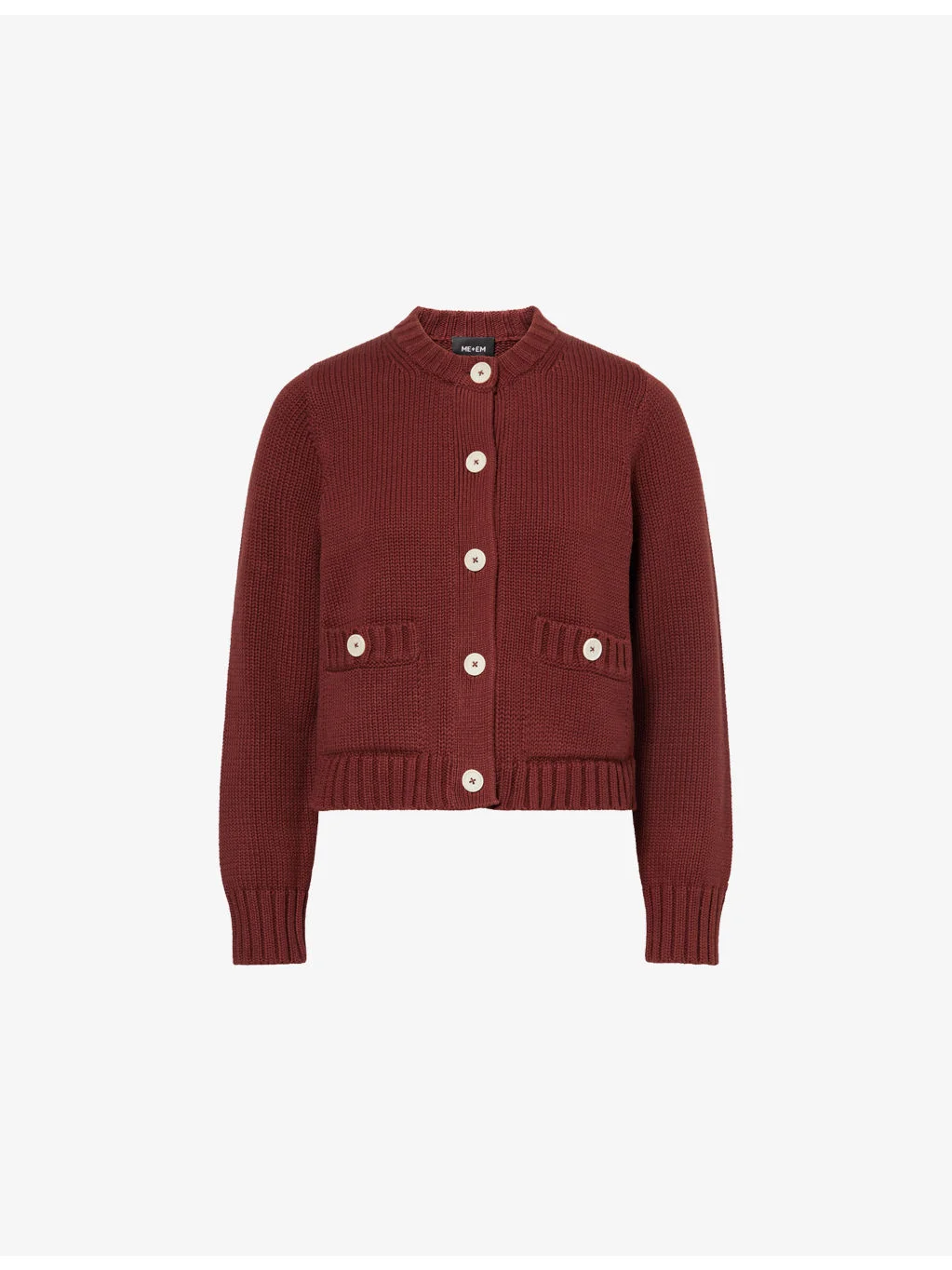 Patch-Pocket Straight-Fit Knitted Cotton Cardigan - 1