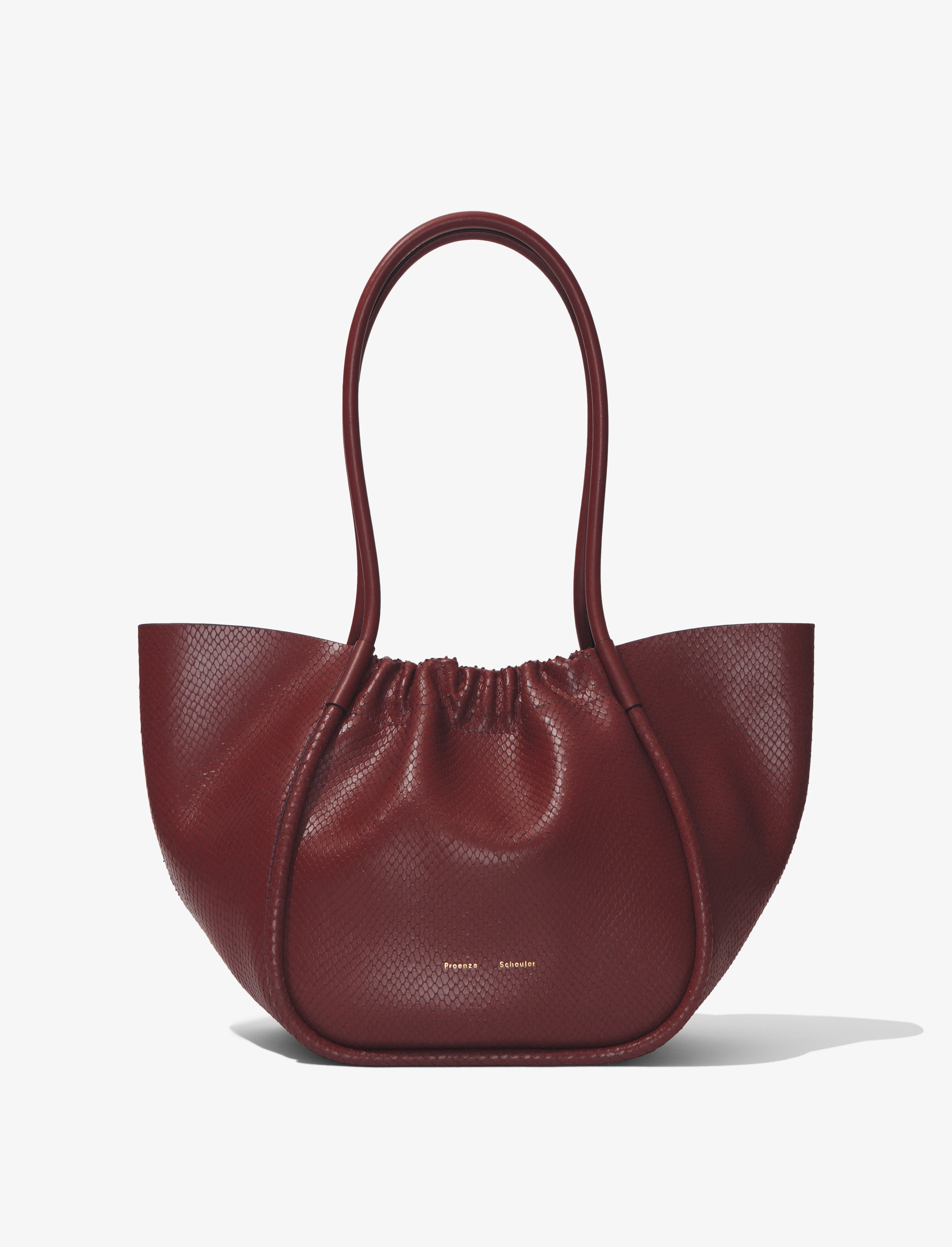 Carved Python Large Ruched Tote - 1