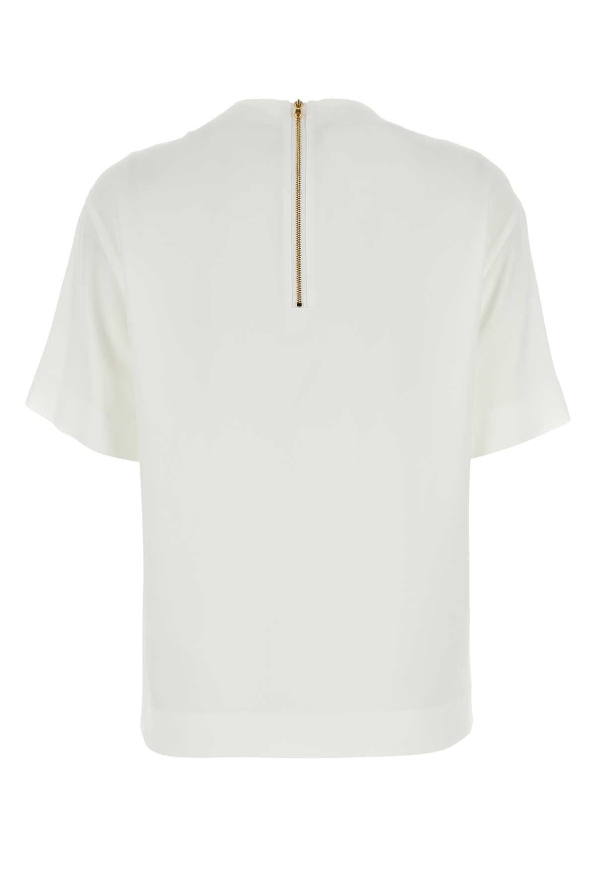 Moschino Women White Crepe T-Shirt - 2