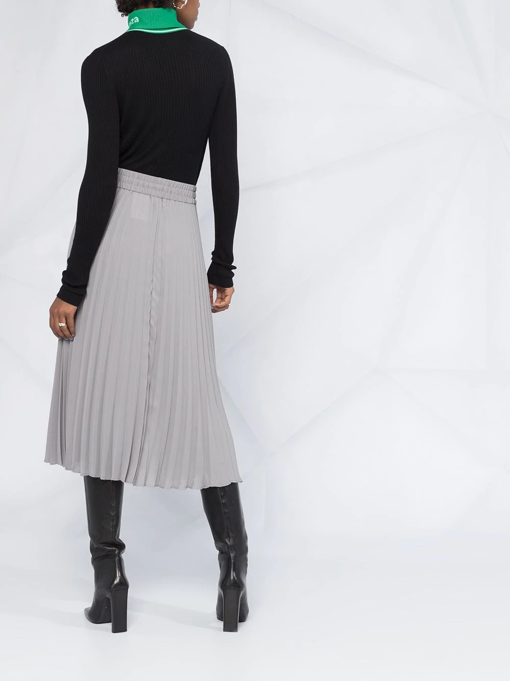 pleated mid-length skirt - 6