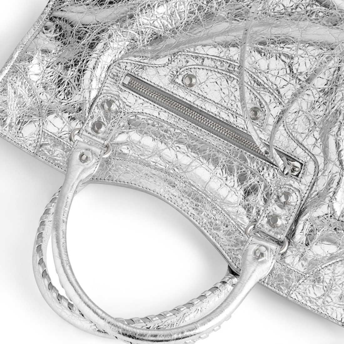 Women's Le City Medium Bag Metallized in Silver - 6