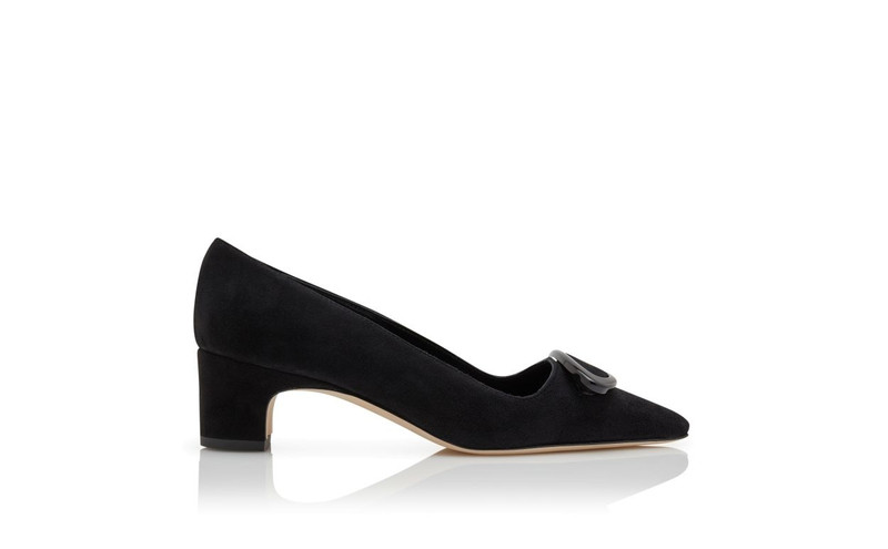 Black Suede Pointed Toe Pumps 1