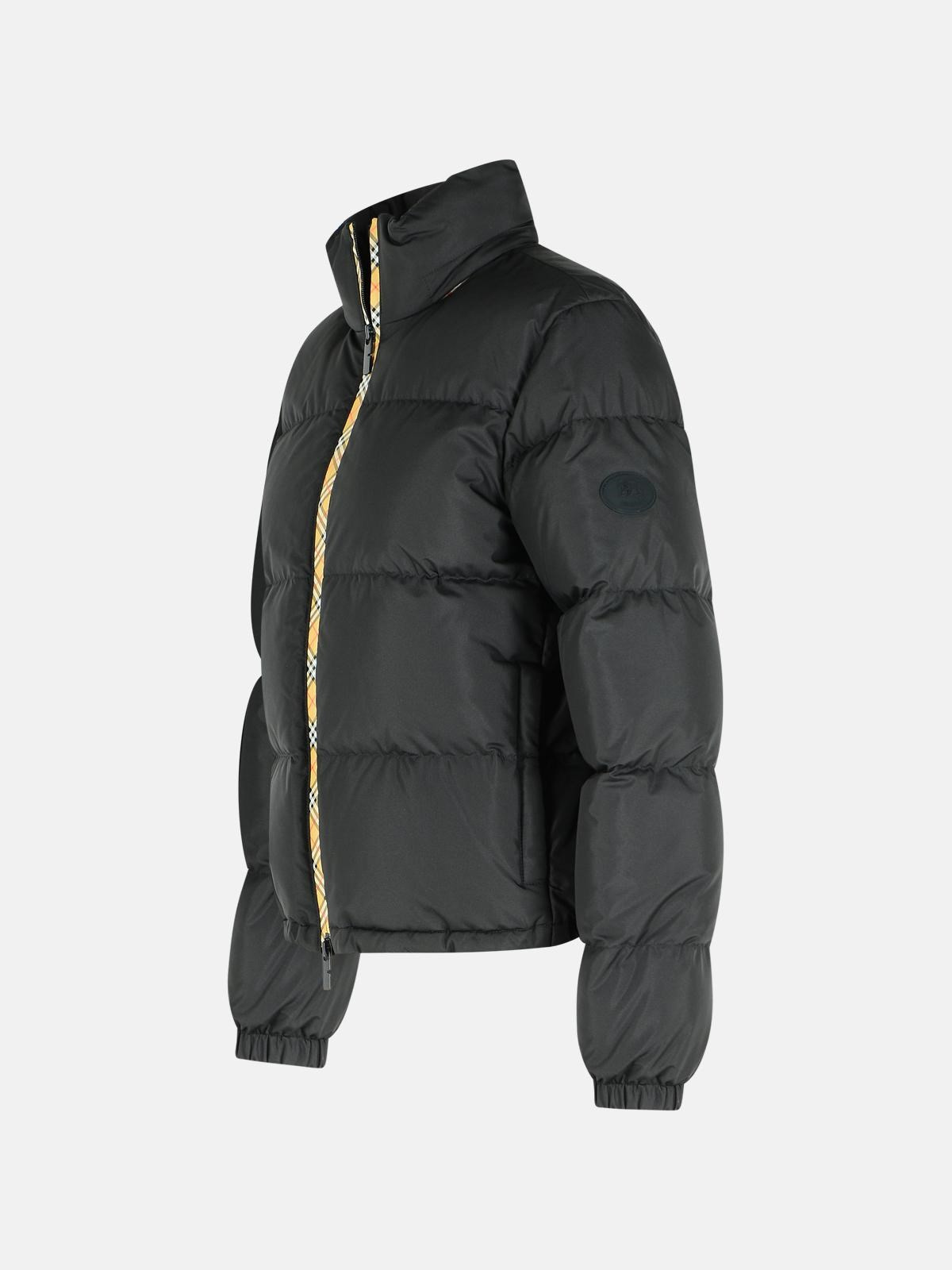 BLACK POLYESTER DOWN JACKET - 2