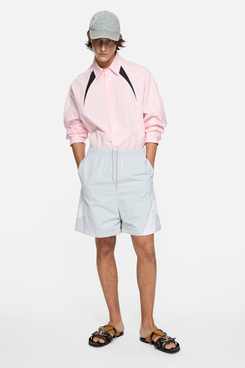 Acne Studios Embroidered logo button-up shirt - Baby pink outlook