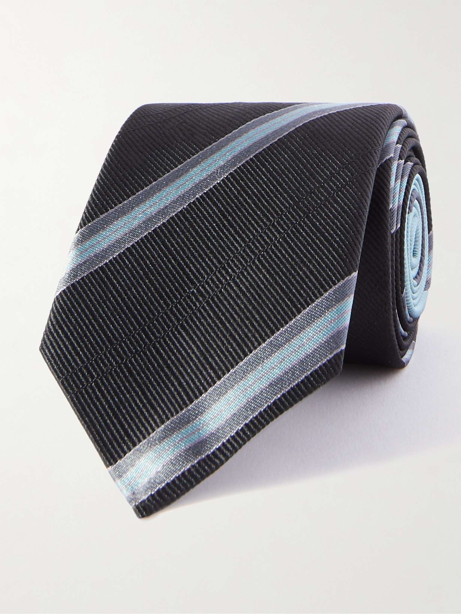 7cm Striped Silk-Jacquard Tie - 1