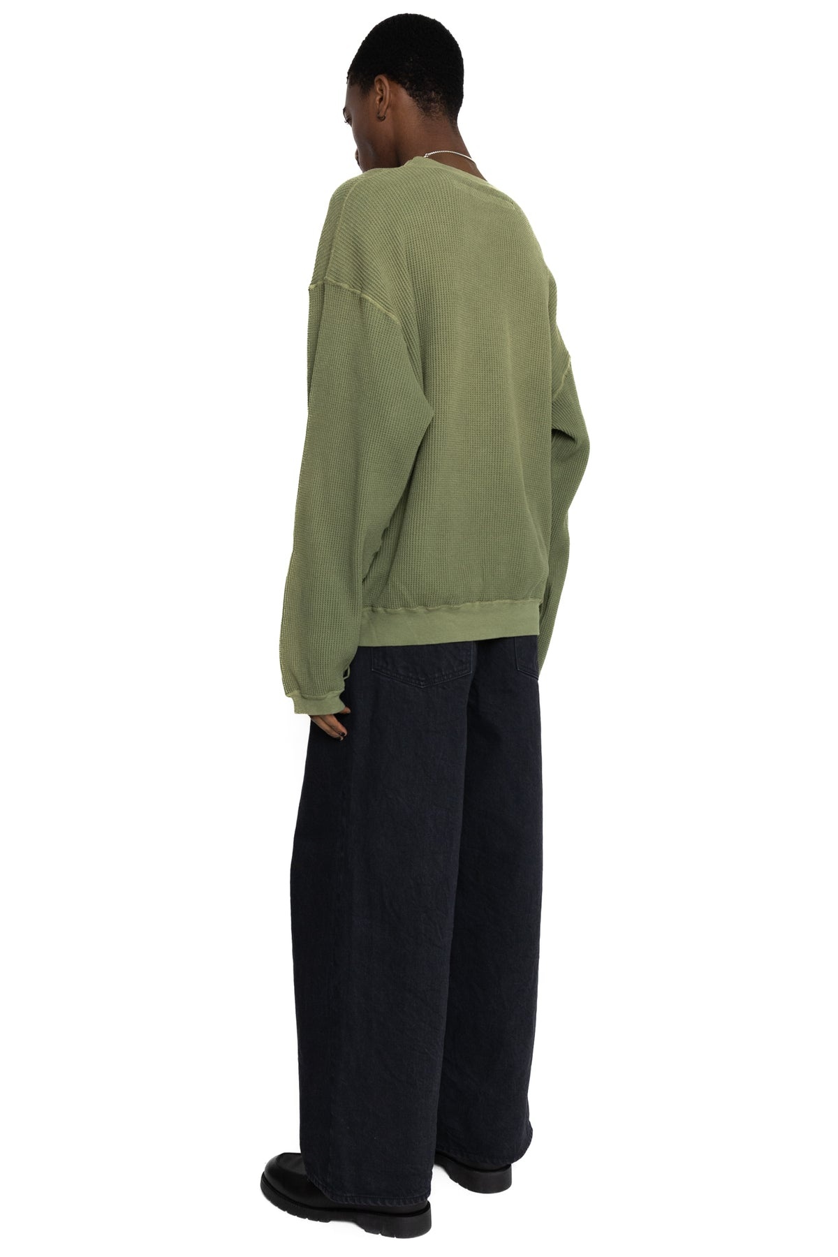 Kapital 14oz BLKxBLK Denim ZIPPER PORT Baggy Pants - Black x