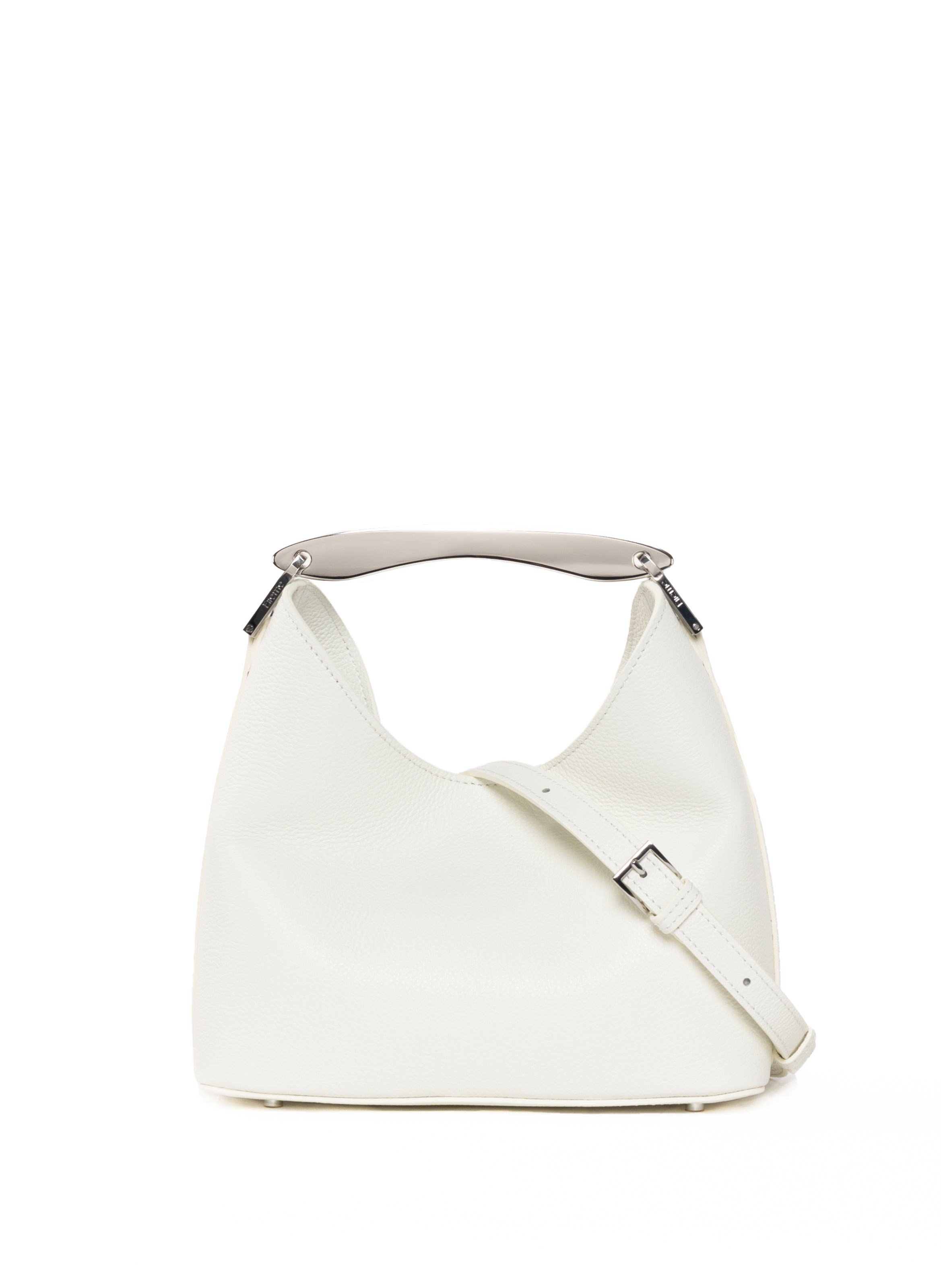 Small Boomerang Pebbled Leather White - 4