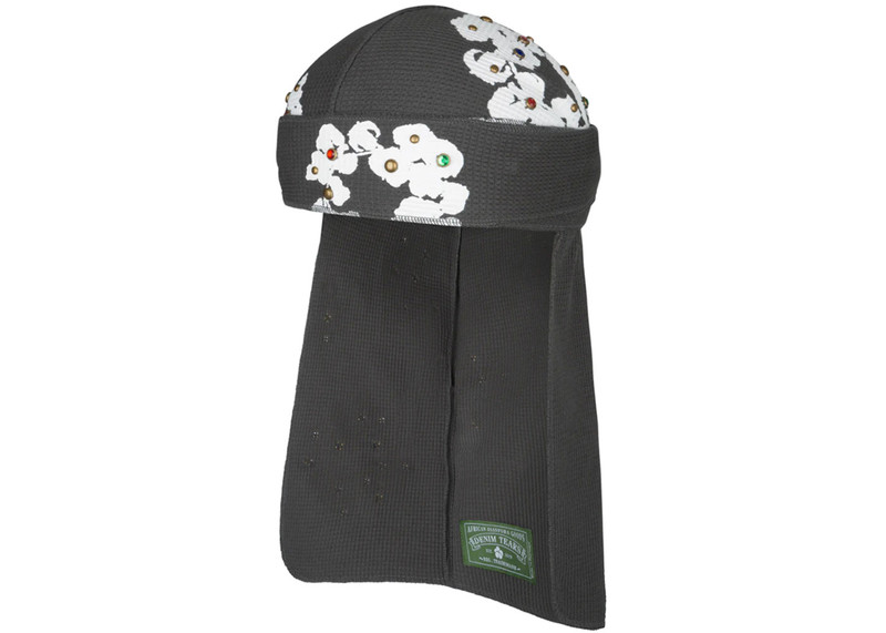 DENIM TEARS Denim Tears Rhinestone Cotton Wreath Durag Vintage Black outlook