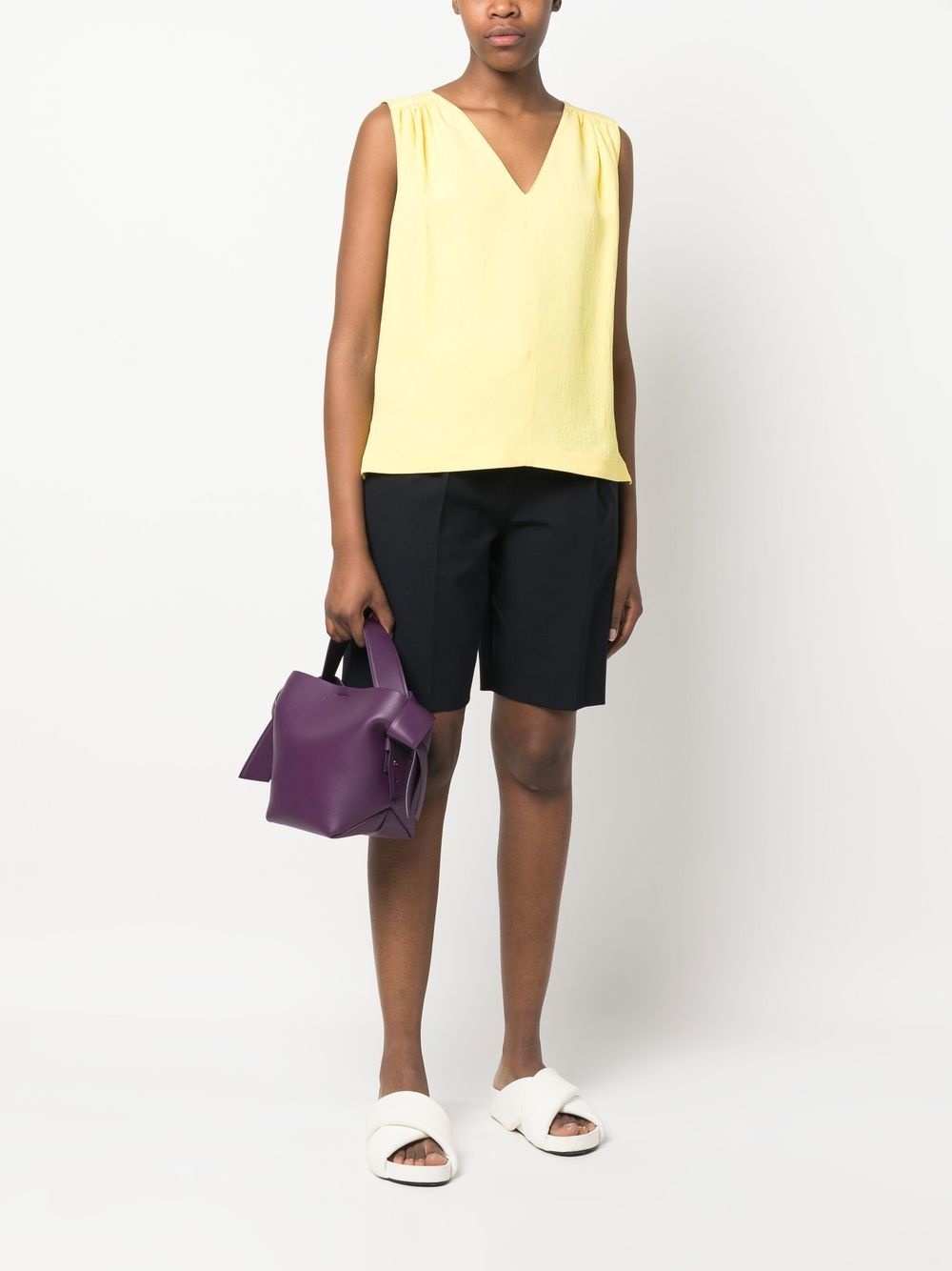 jacquard ruched top - 2