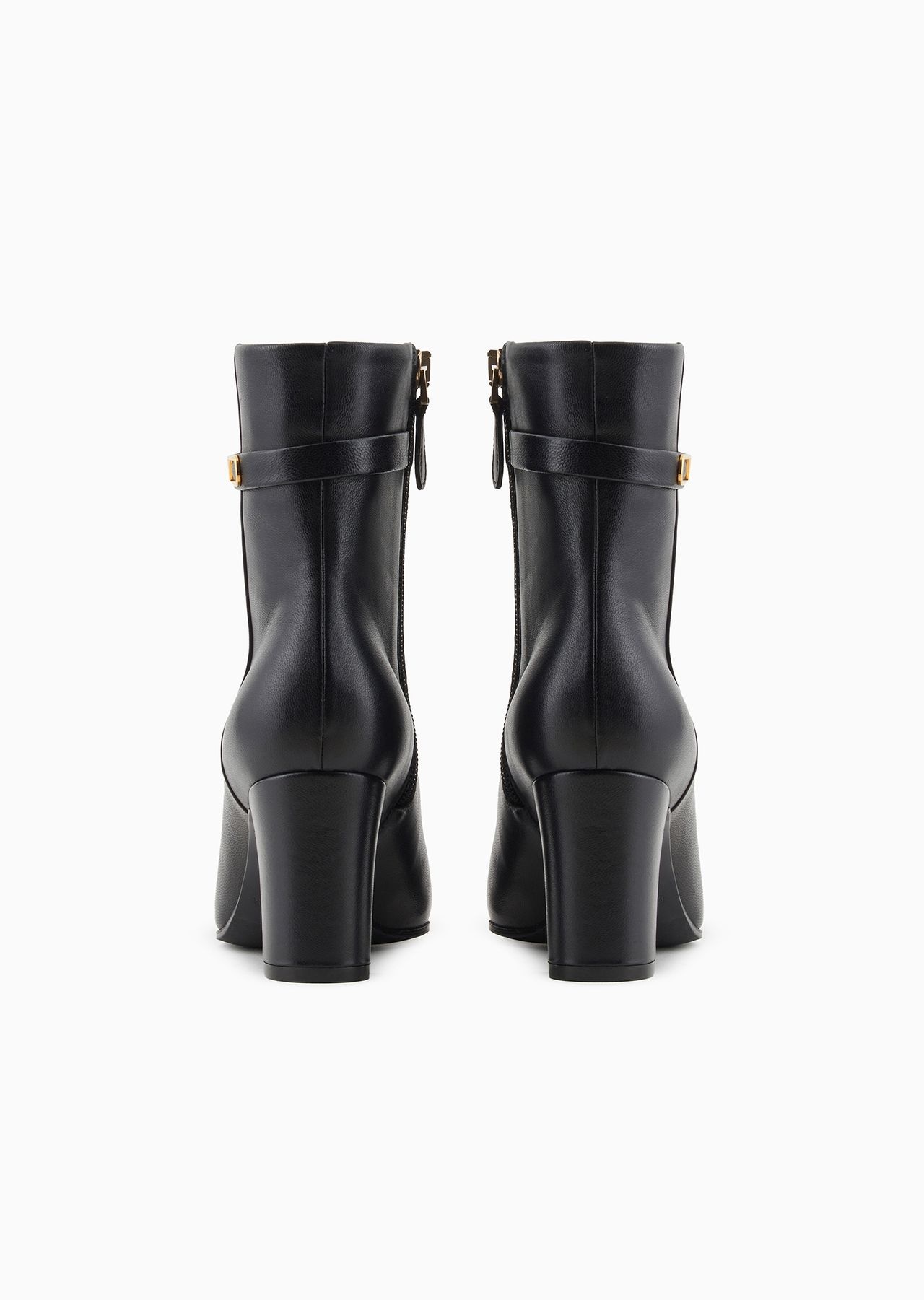 Nappa-leather high-heeled ankle boots with eagle plate - 3
