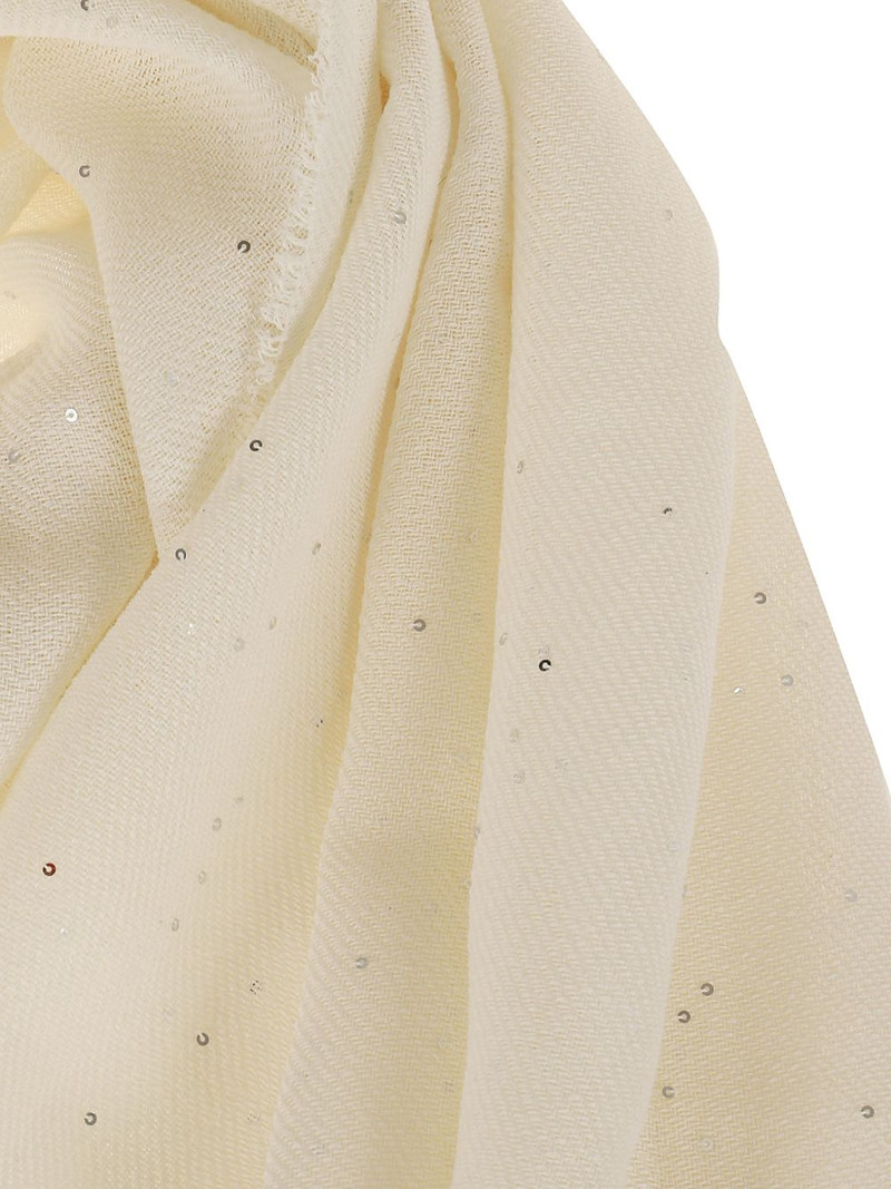 PESERICO sequin-embellished frayed scarf outlook