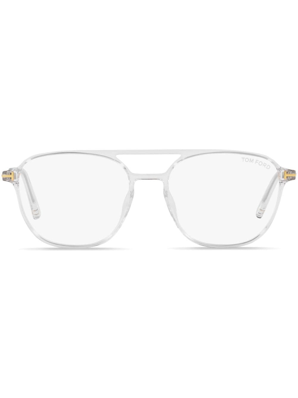 transparent pilot-frame glasses - 1