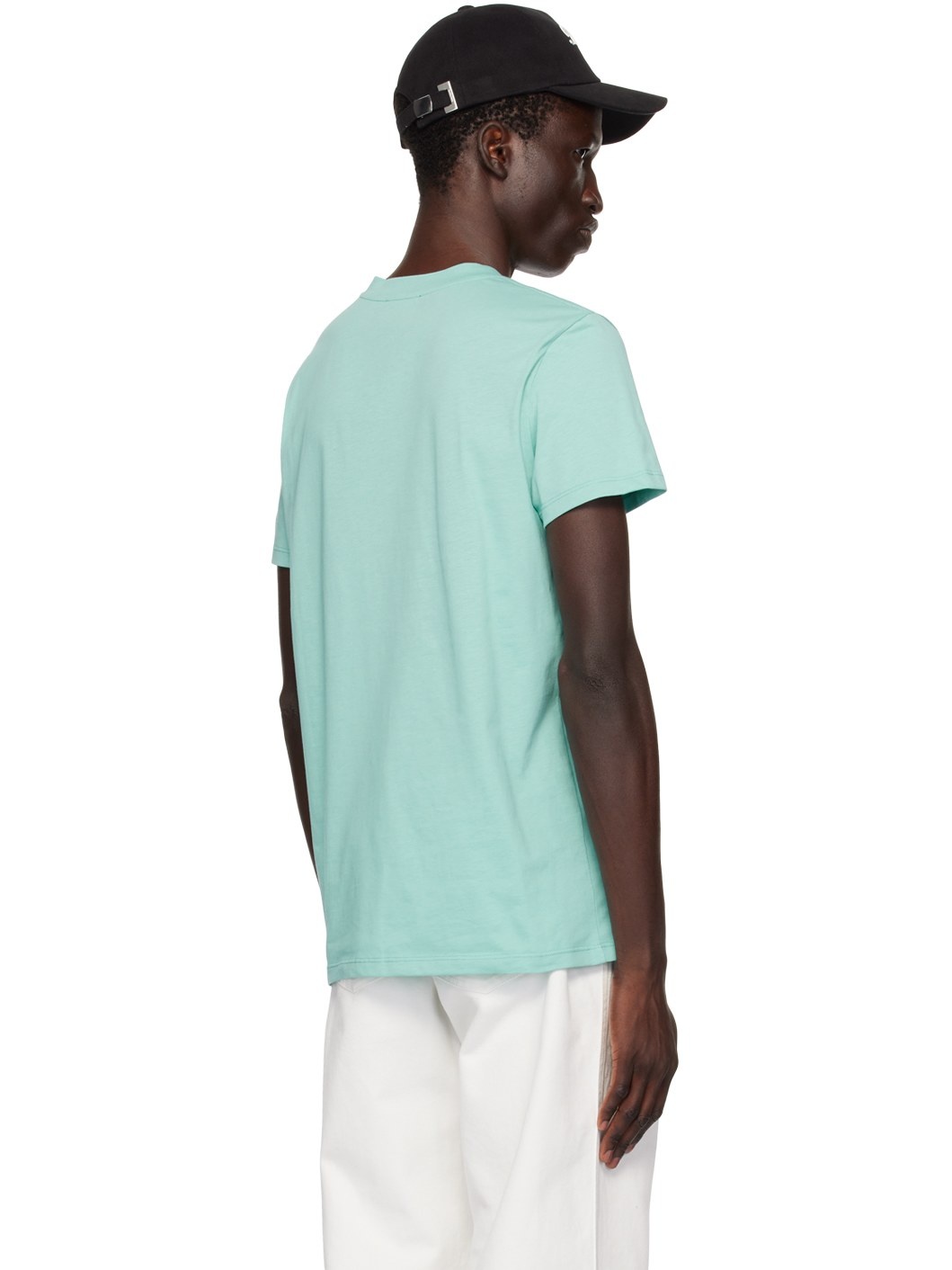 Blue 'Balmain Paris' Flocked T-Shirt - 3