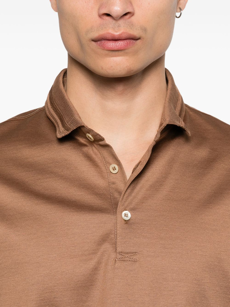 button-fastening short-sleeve polo shirt 5