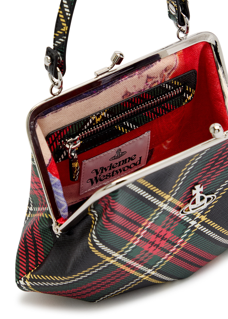 Vivienne Westwood Granny Frame Tartan Faux Leather top Handle bag - 4