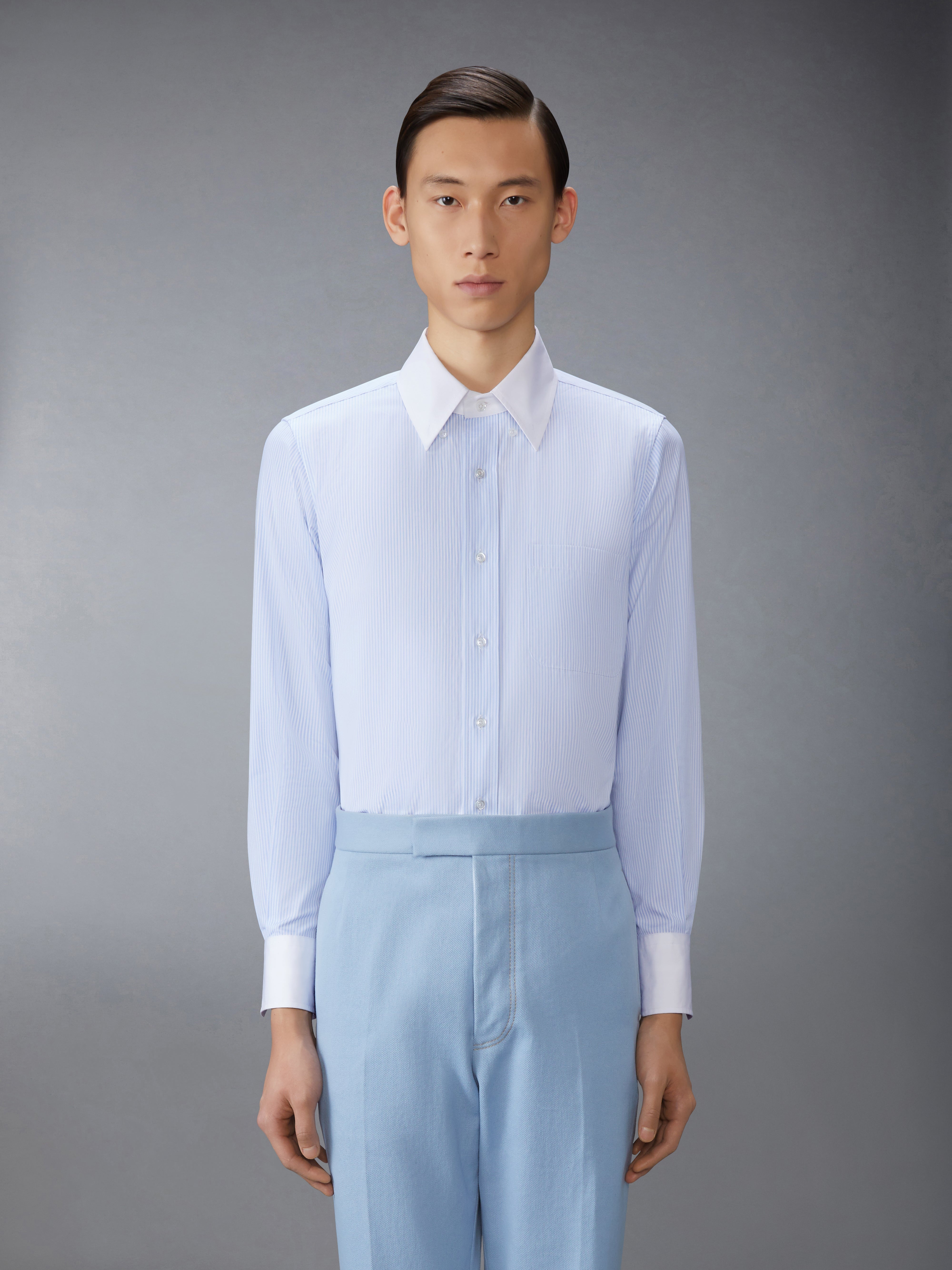 MICRO UNIVERSITY STRIPED POPLIN STRAIGHT FIT SHIRT - 2