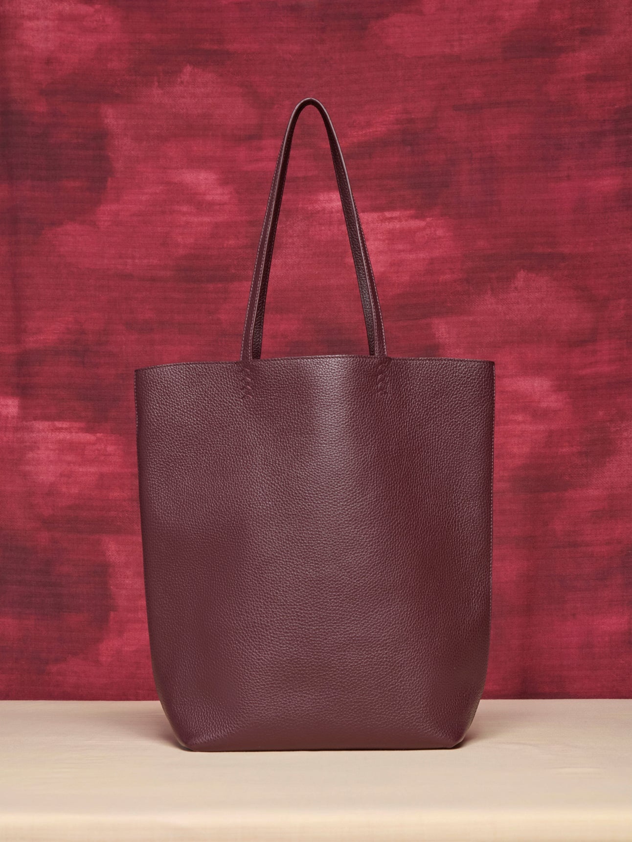 Sillbury Tote Bag in Bordeaux Textured Leather - 5