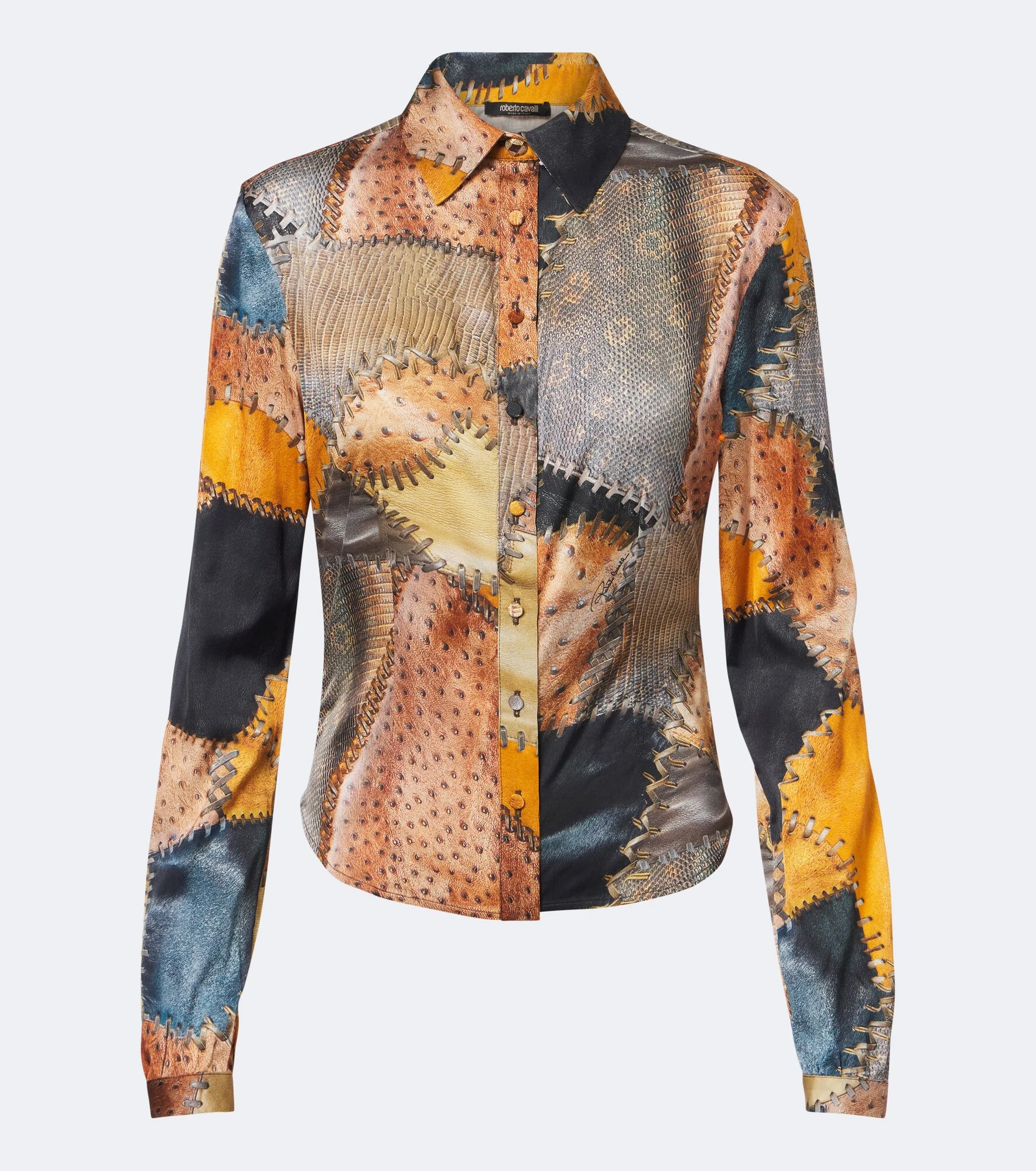 Trompe l’œil silk shirt - 1