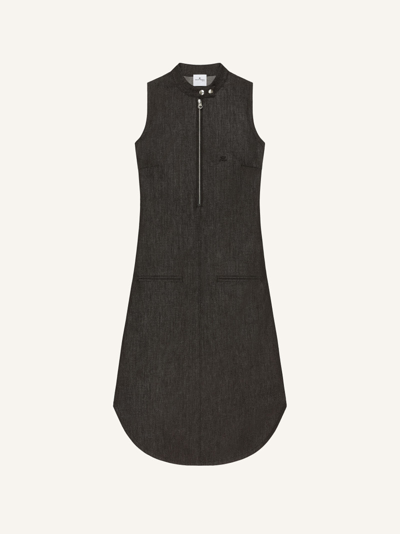 zip-front sleeveless 드레스 1