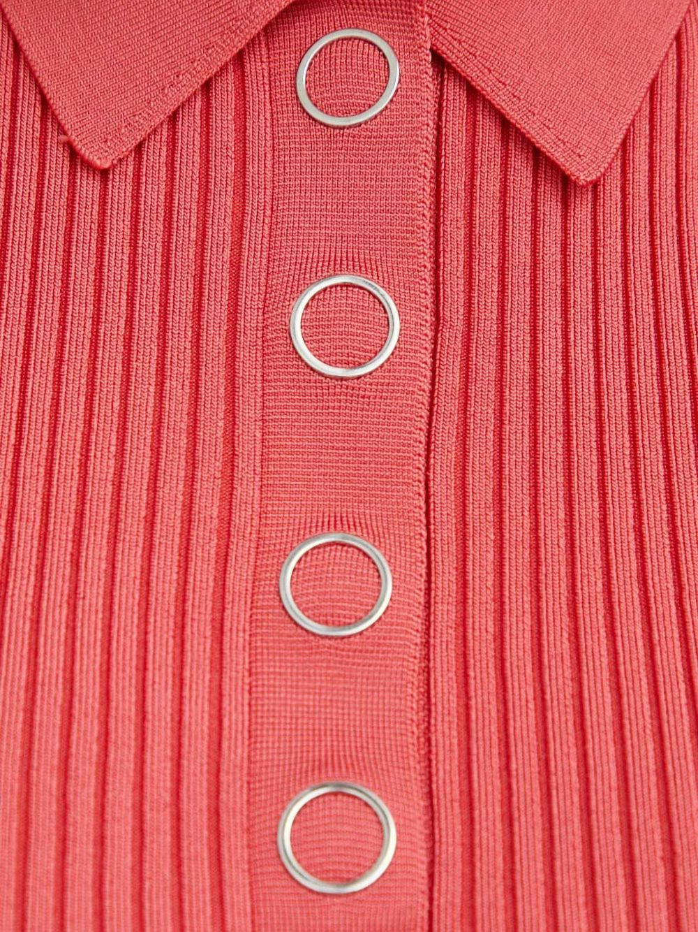 ribbed polo-neck crop top - 5