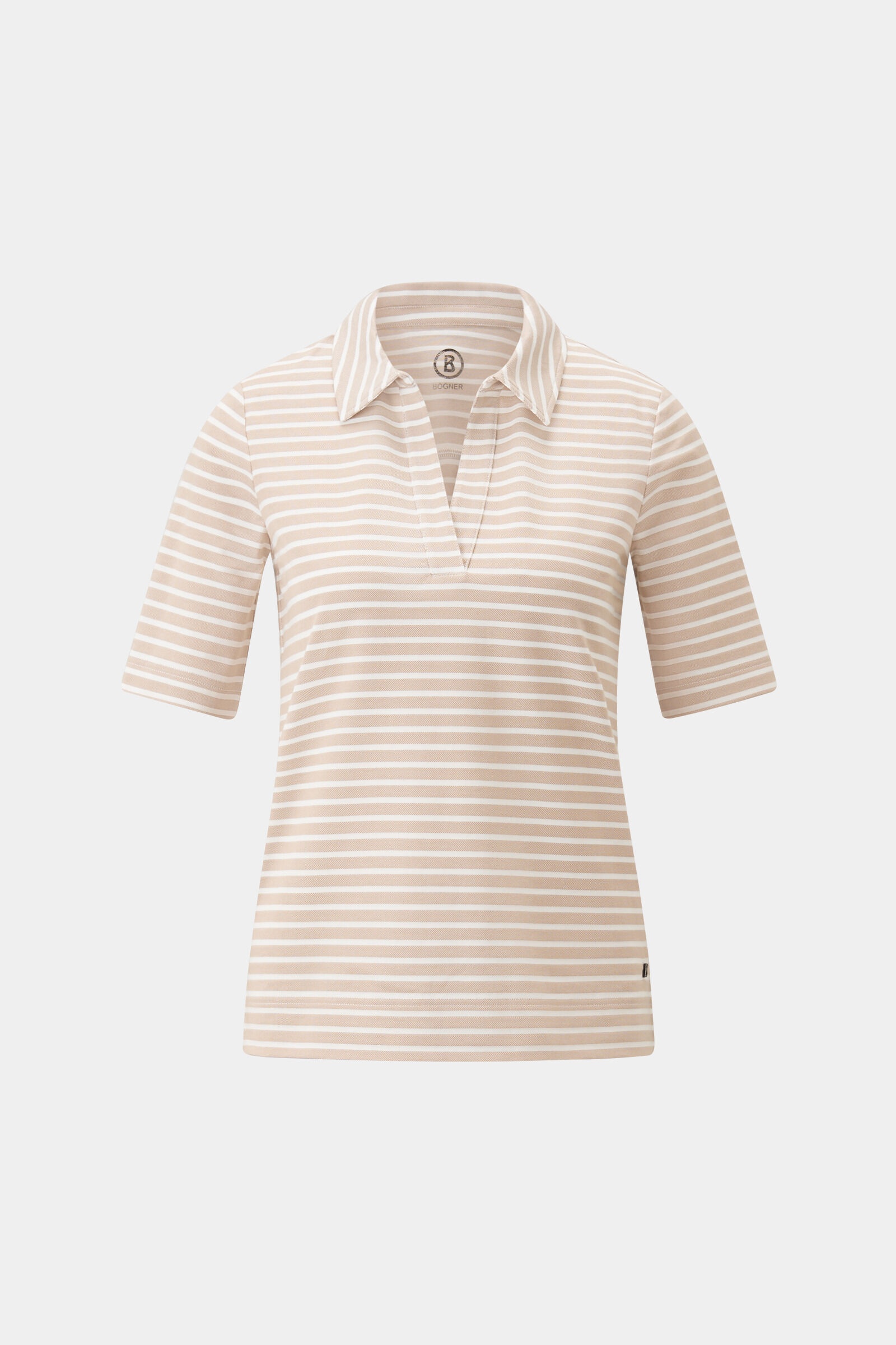 Peony polo shirt in Sand/Off-White - 1