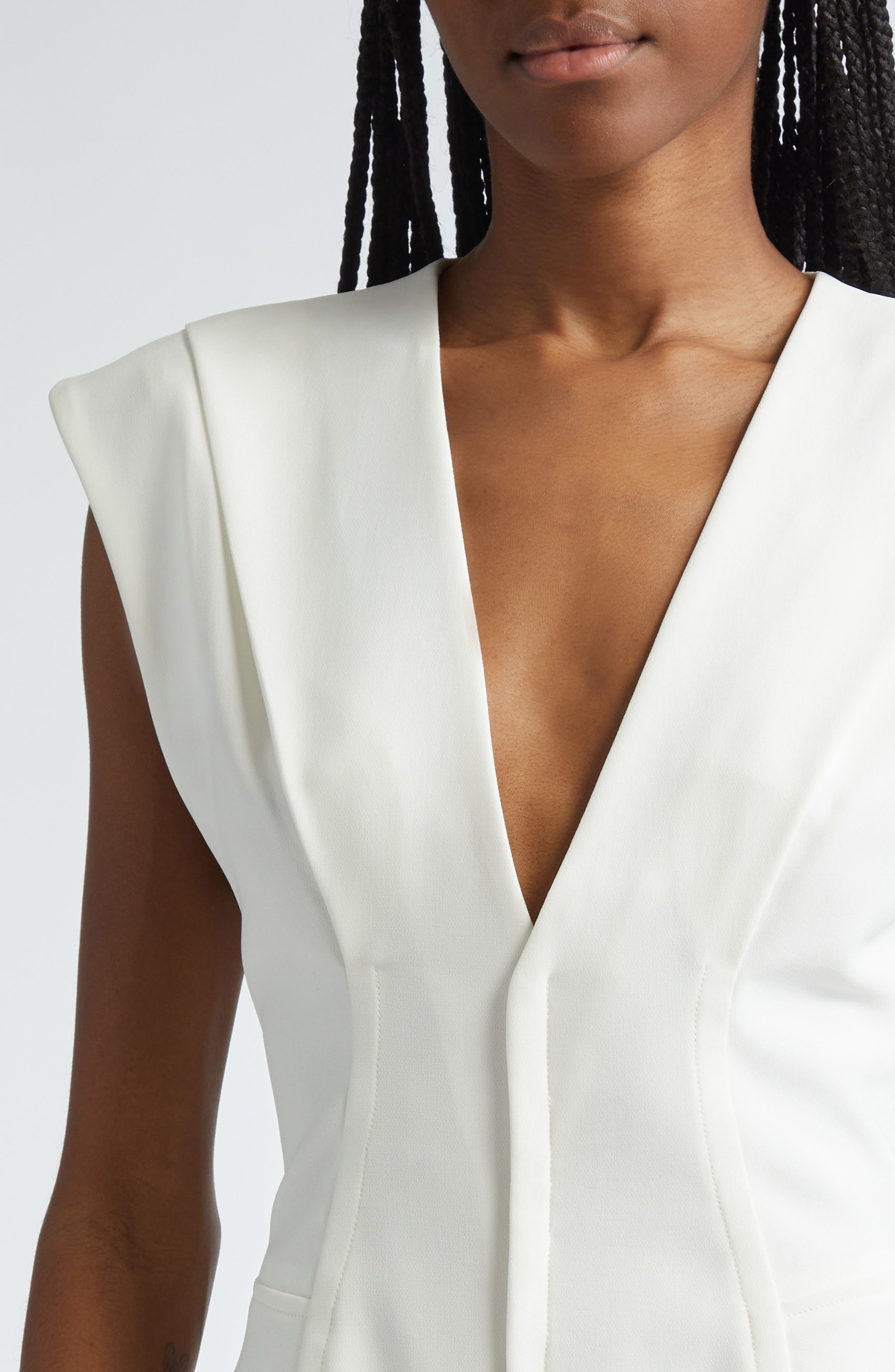 Proenza Schouler Janet Cap Sleeve Peplum Top in White at Nordstrom - 5