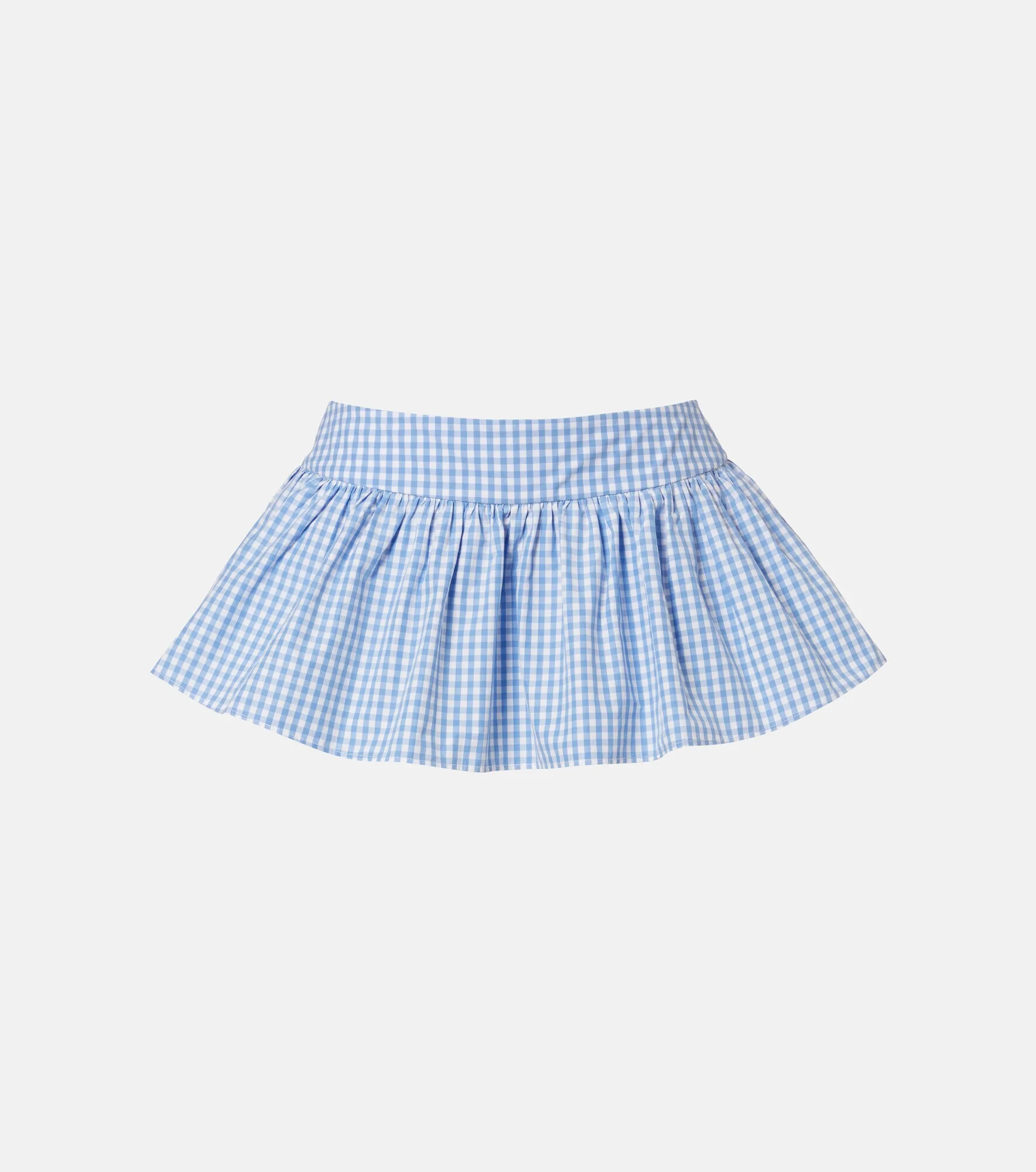 Gathered gingham cotton skort - 1
