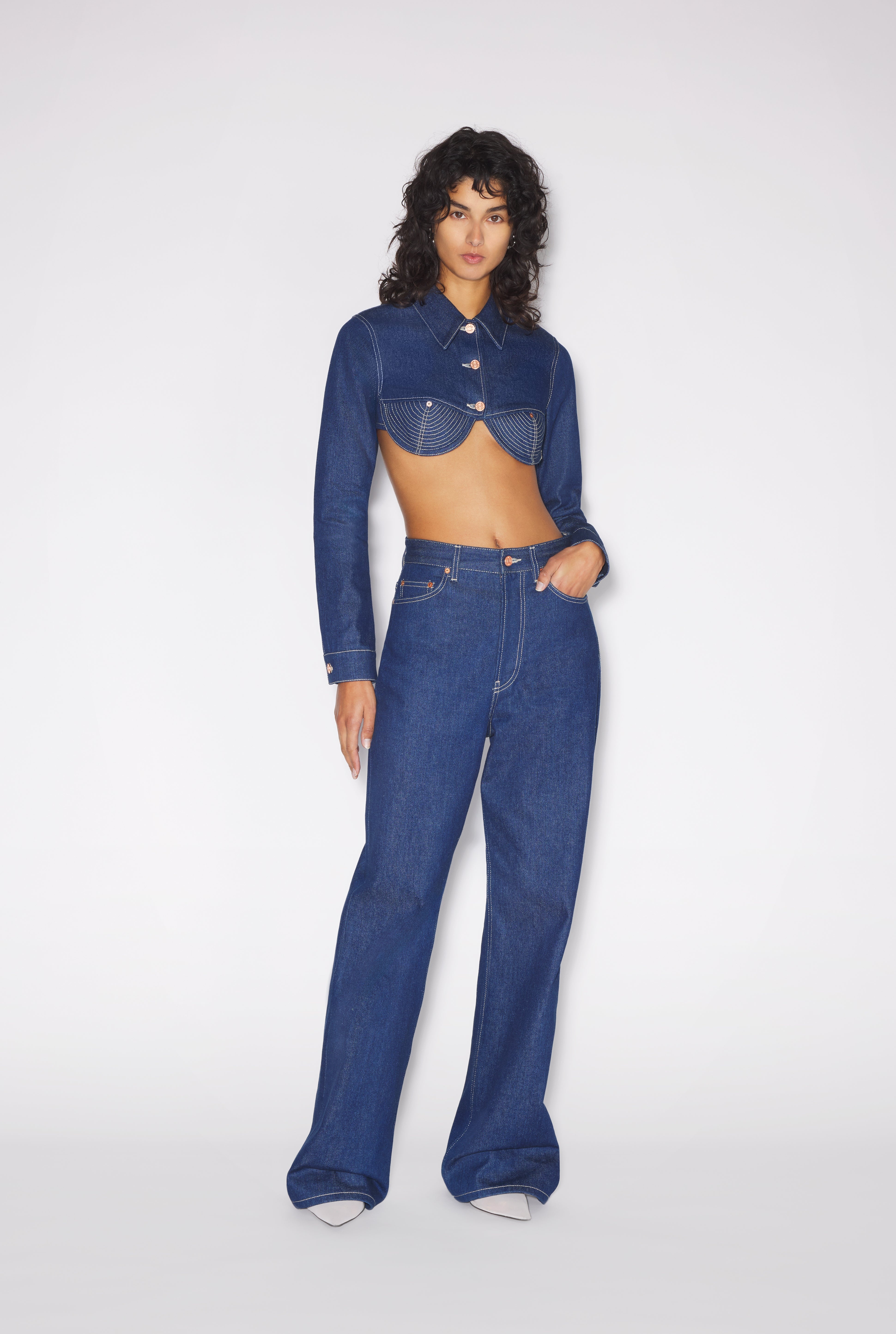THE CROPPED CONICAL DENIM JACKET - 1