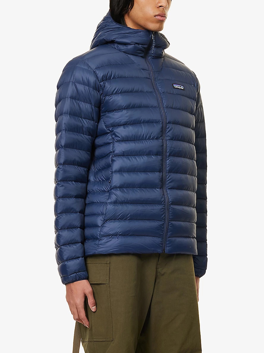 Padded recycled shell-down hooded jacket - 3