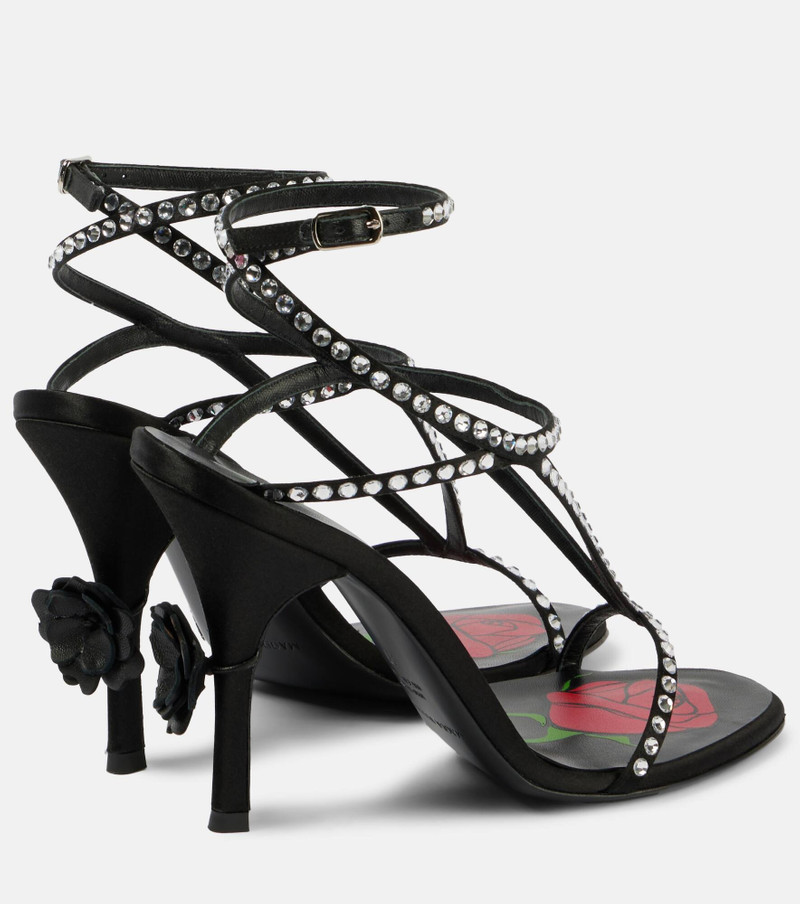 Crystal-embellished satin sandals 3