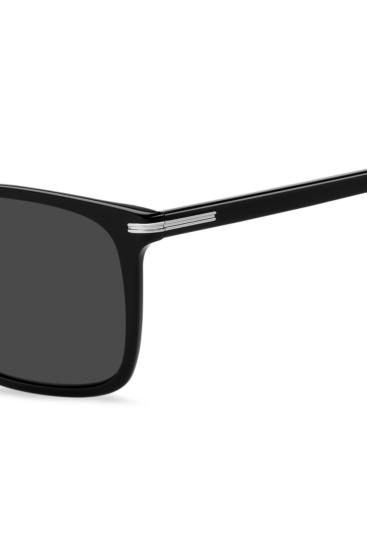 BLACK-ACETATE SUNGLASSES WITH SILVER-TONE TRIMS - 2