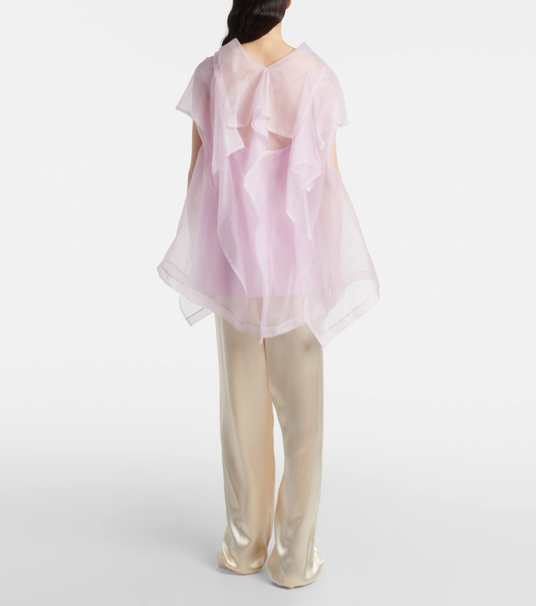 Santana ruffled silk organza top - 3