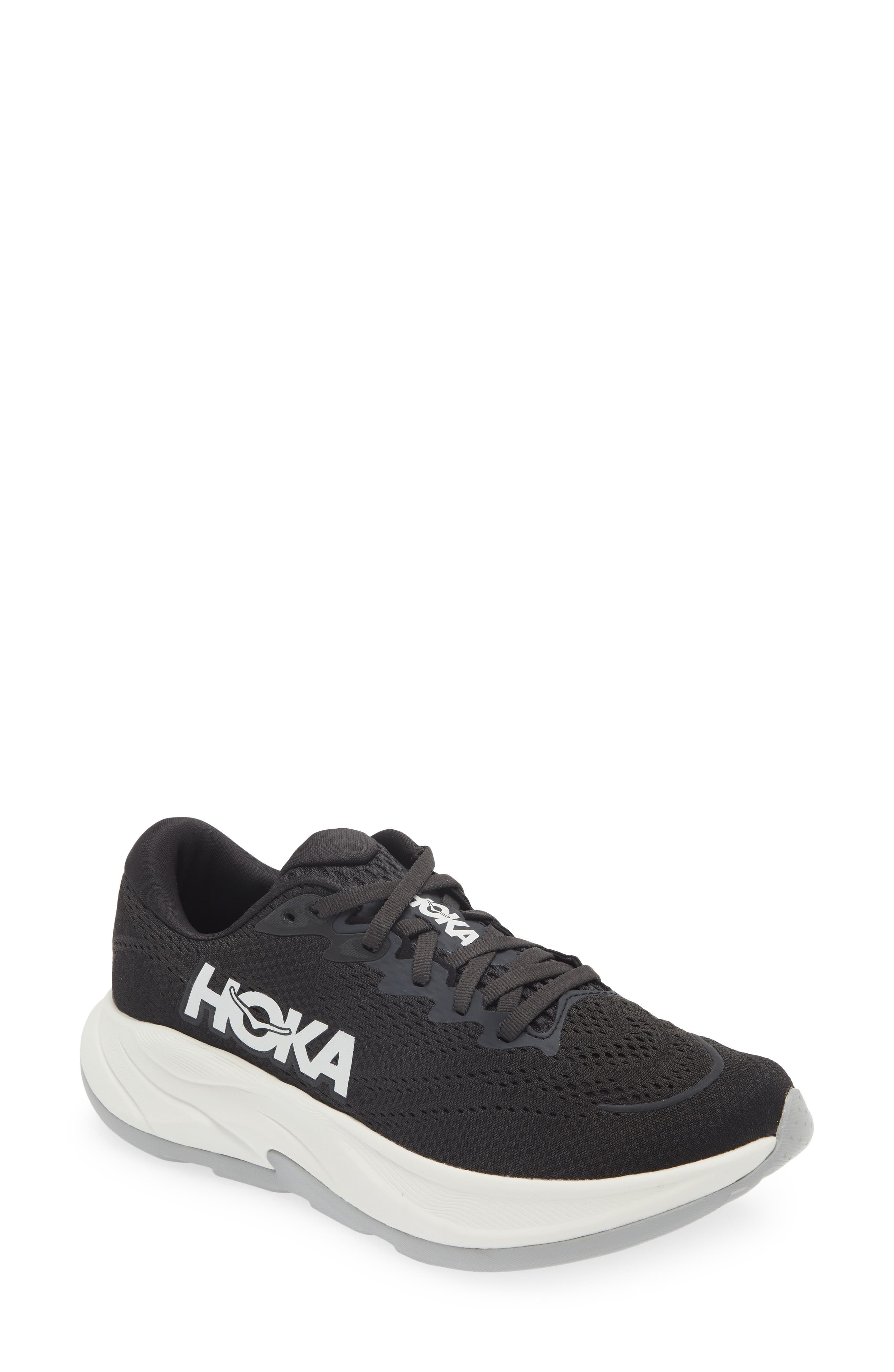 HOKA Rincon 4 Running Shoe in Black /White at Nordstrom - 1