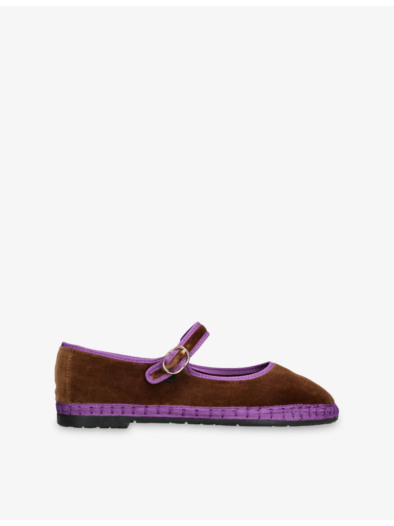 Archer Velvet Mary-Jane Flats 1