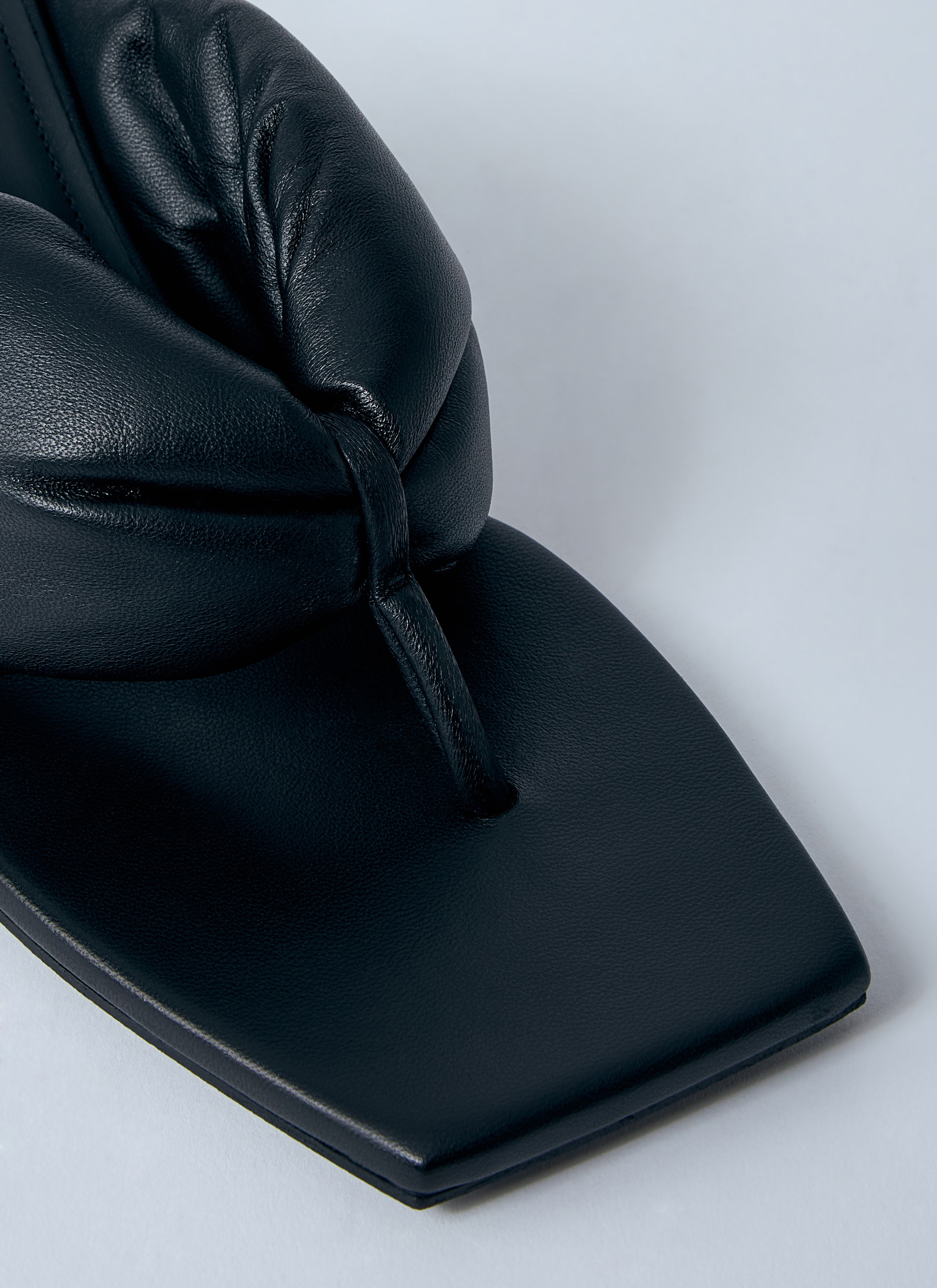 Leather Thong Wedge Sandals - 3