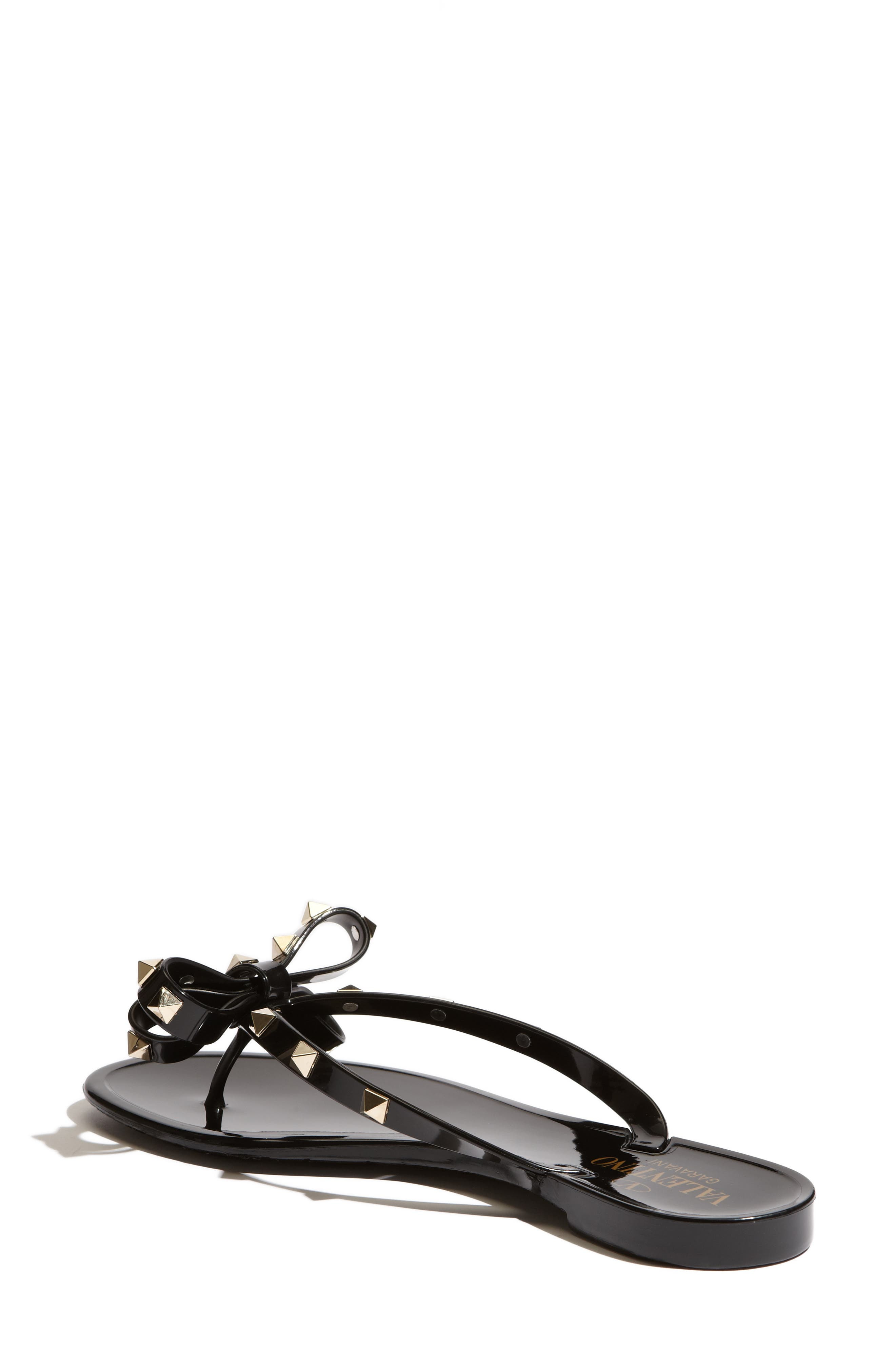 Valentino Garavani Rockstud Jelly Flip Flop in 0No Nero at Nordstrom - 2