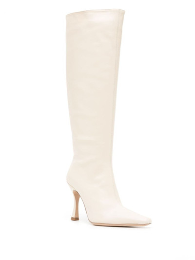 STAUD Cami 95mm leather knee-high boots outlook