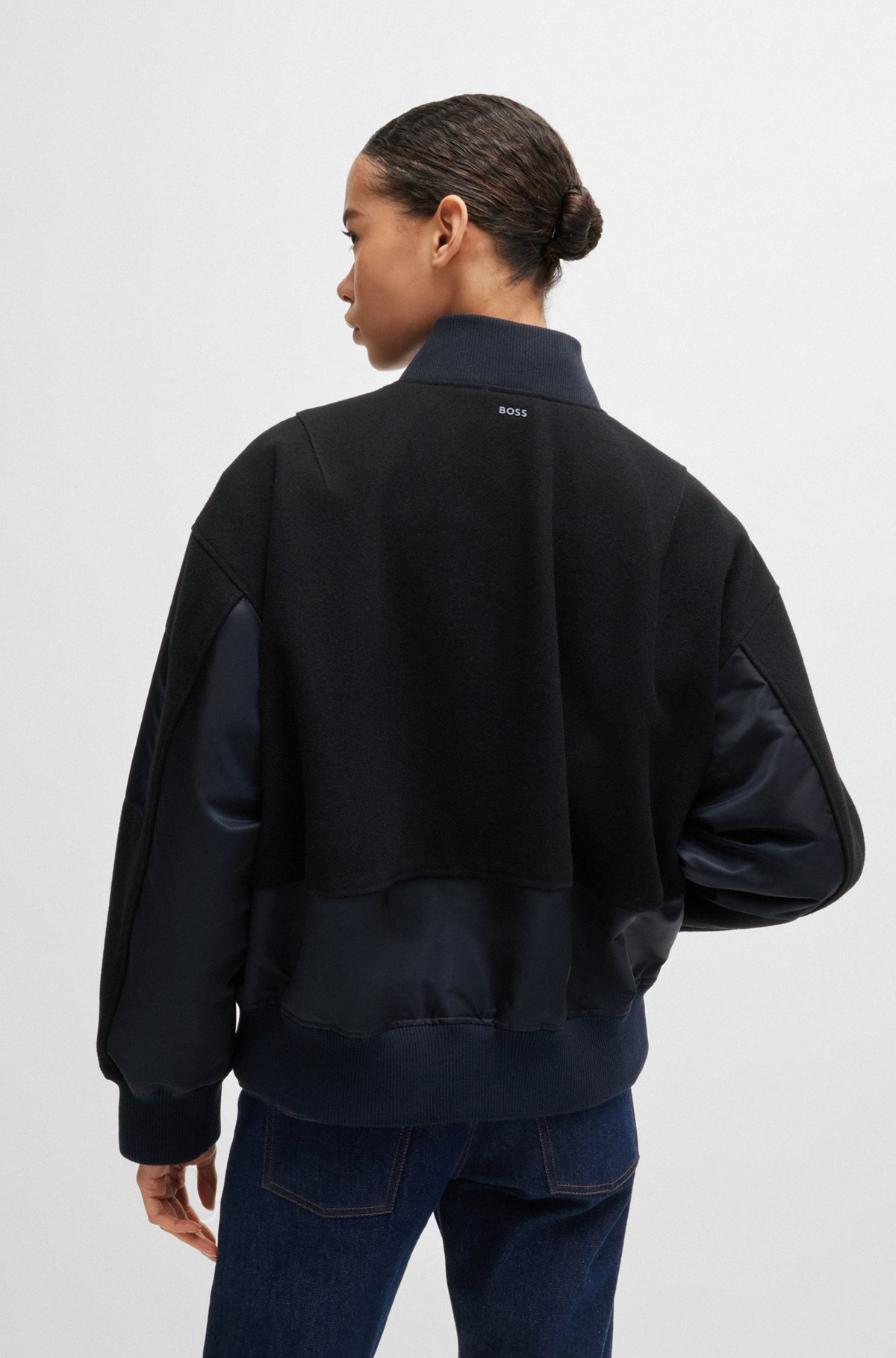 WATER-REPELLENT BOMBER JACKET WITH ZIPPED SLEEVE POCKET - 4