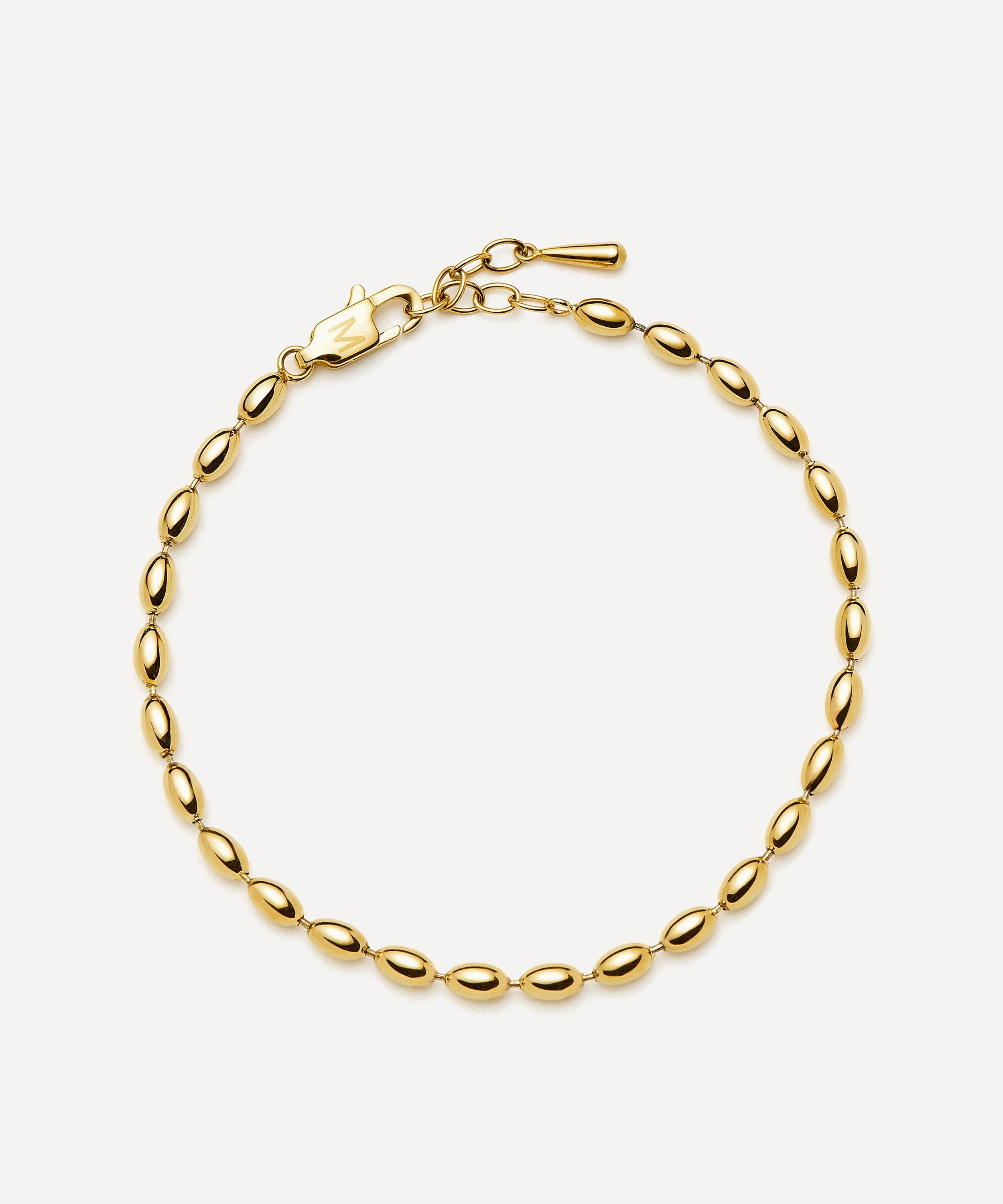 18ct Gold-Plated Molten Olive Chain Bracelet - 1