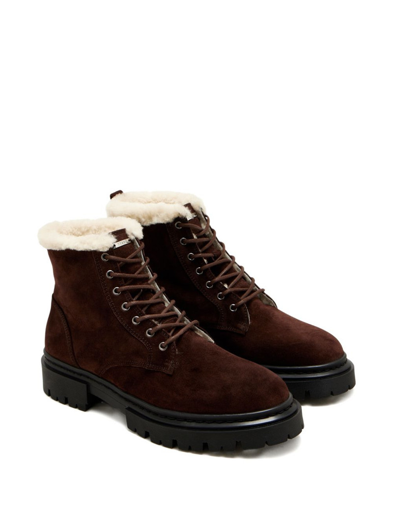 STAUD Henry shearling lace-up boots outlook