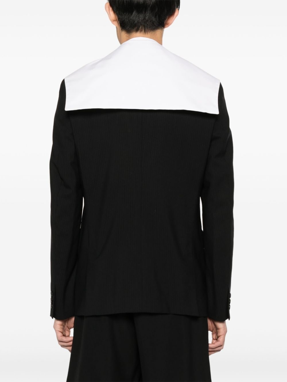 detachable-collar double-breasted blazer - 4
