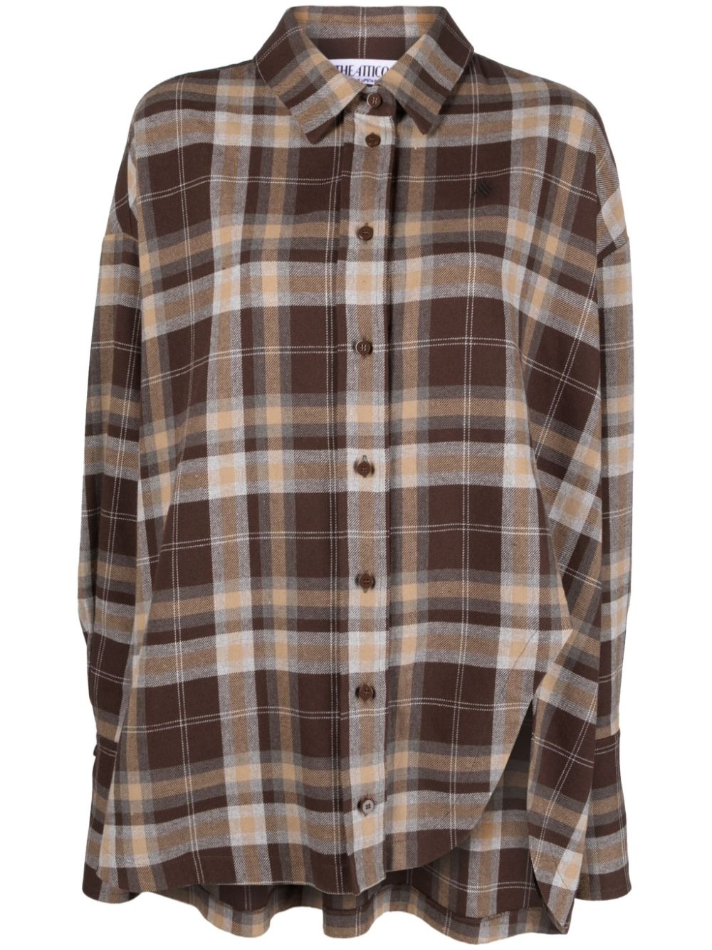 Diana oversized plaid cotton shirt - 1