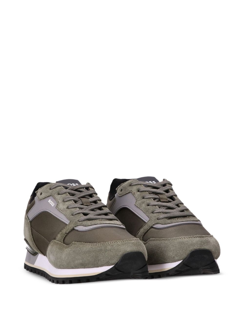 suede-trimmed mesh sneakers - 5
