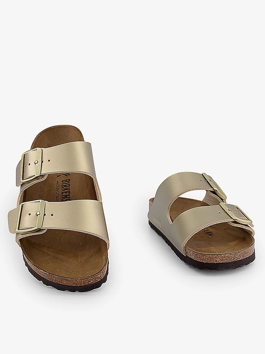 Arizona two-strap metallic faux-leather sandals - 2