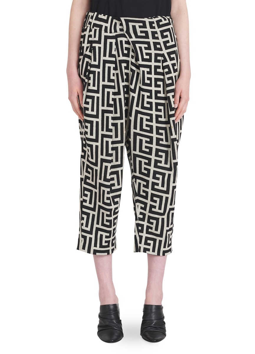 Draped pants with print monogram - 3