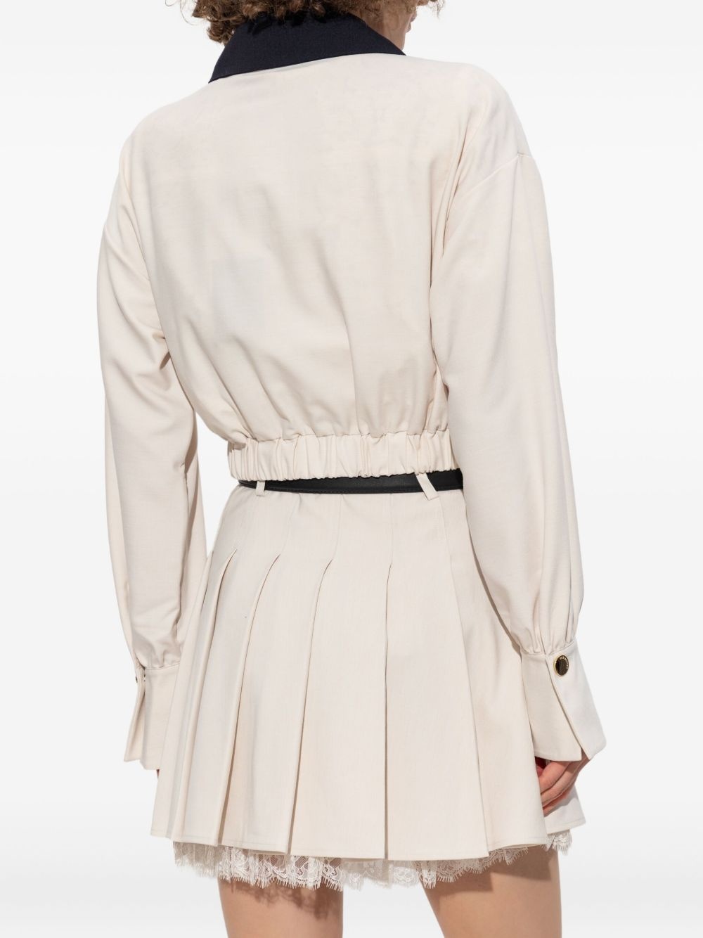 lace-trimmed zip-front jacket - 4