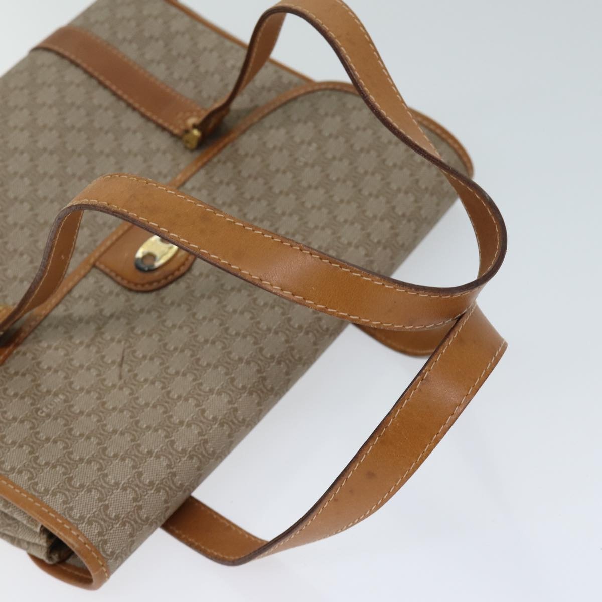 CELINE Macadam Canvas Hand Bag Beige - 7