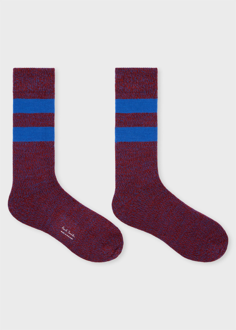 Paul Smith Burgundy Twisted Wool-Blend Socks outlook
