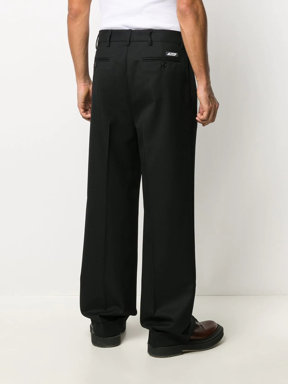 wide-leg tailored gabardine trousers - 4